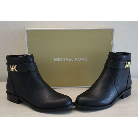 MICHAEL Michael Kors Women's 5M Black Faux Leather Jilly Flat Bootie $112 - Picture 9 of 10
